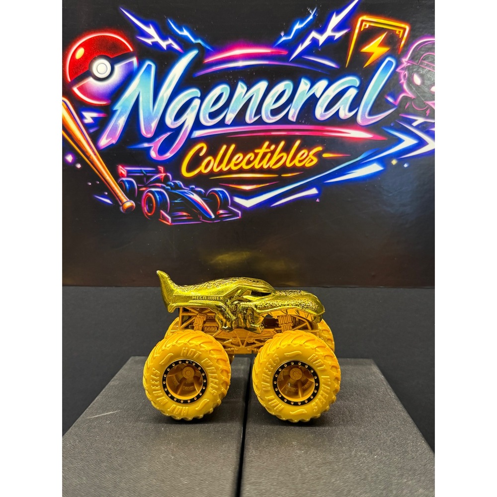 Hot Wheels Monster Truck Mega-Wrex Metallic Gold Dinosaur 1:64 Diecast Vehicle